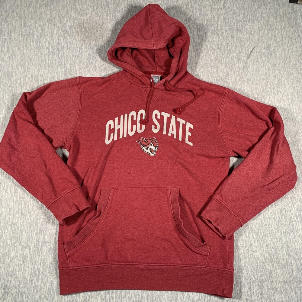 Chico State Wildcats Hoodie Mens Medium Red NCAA Rivalry Threads Sweatshirt‎
